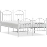 vidaXL-Bedframe-met-hoofd--en-voeteneinde-metaal-wit-120-x-190-cm