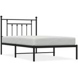 vidaXL-Bedframe-met-hoofdbord-metaal-zwart-100x190-cm