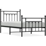 vidaXL-Bedframe-met-hoofd--en-voeteneinde-metaal-zwart-80x200-cm