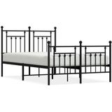 vidaXL-Bedframe-met-hoofd--en-voeteneinde-metaal-zwart-120x190-cm