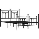 vidaXL-Bedframe-met-hoofd--en-voeteneinde-metaal-zwart-120x190-cm