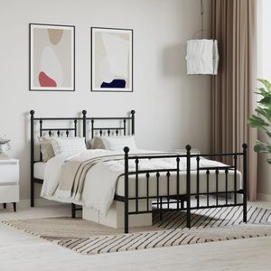 vidaXL-Bedframe-met-hoofd--en-voeteneinde-metaal-zwart-120x190-cm