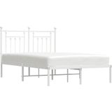 vidaXL-Bedframe-met-hoofdbord-metaal-wit-120x200-cm