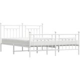 Vidaxl - Bettgestell mit Kopf- und Fußteil Metall Weiß 183x213 cm