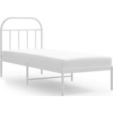 Vidaxl - Metallbett ohne Matratze mit Kopfteil Weiß 75x190 cm