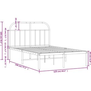 VidaXL-Bedframe-met-hoofdbord-metaal-wit-120x190-cm