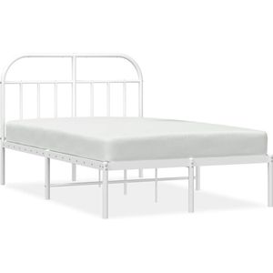 VidaXL Bedframe Hoofdbord Metaal Wit 120x200 cm