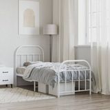 vidaXL-Bedframe-met-hoofd--en-voeteneinde-metaal-wit-75x190-cm