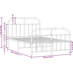 vidaXL-Bedframe-met-hoofd--en-voeteneinde-metaal-wit-120x200-cm