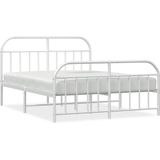 VidaXL Bedframe Metaal Wit 150x200 cm