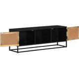 vidaXL-Tv-meubel-110x30x40-cm-massief-ruw-mangohout-en-ijzer