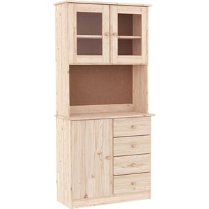 vidaXL - Hoge - kast - ALTA - 77x35x165 - cm - massief - grenenhout