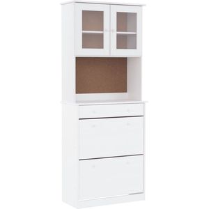 vidaXL Highboard ALTA Weiß 77x35x188 cm Massivholz Kiefer