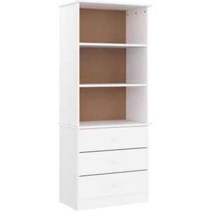 vidaXL-Boekenkast-met-lades-ALTA-60x35x142-cm-massief-grenenhout-wit