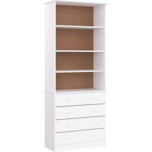 vidaXL-Boekenkast-met-lades-ALTA-77x35x186,5-cm-massief-grenenhout-wit