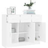 vidaXL Dressoir 91x28x75 cm bewerkt hout wit