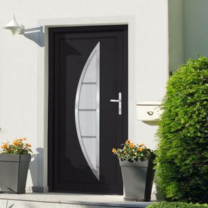 vidaXL - Voordeur - 98x200 - cm - PVC - antracietkleurig