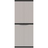 vidaXL-Tuinkast-65x37x165-cm-polypropeen-grijs-en-zwart