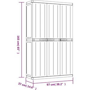 vidaXL-Tuinkast-97x37x165-cm-polypropeen-zwart