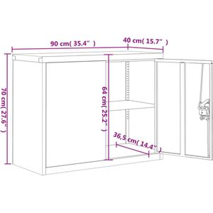 vidaXL-Archiefkast-90x40x70-cm-staal-zwart