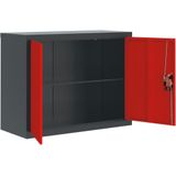 vidaXL Archiefkast 90x40x70 cm staal antracietkleurig en rood