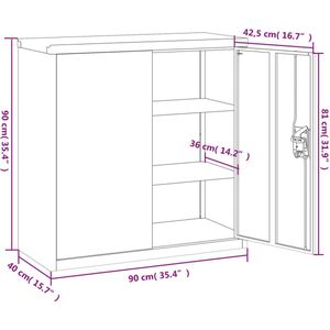 vidaXL-Archiefkast-90x40x90-cm-staal-zwart