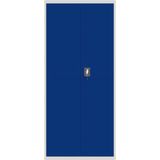 vidaXL Archiefkast 90x40x200 cm staal lichtgrijs en blauw