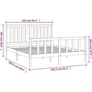 vidaXL-Bedframe-en-hoofdbord-grenenhout-grijs-150x200-cm-5FT-King-Size