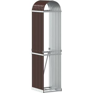 vidaXL - Haardhoutopslag - 40x45x170 - cm - gegalvaniseerd - staal - bruin