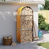 vidaXL - Haardhoutopslag - 80x45x190 - cm - gegalvaniseerd - staal - lichtbruin