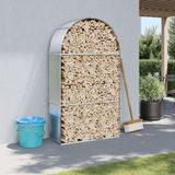 vidaXL - Haardhoutopslag - 120x45x210 - cm - gegalvaniseerd - staal - zilverkleur
