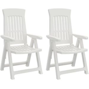 vidaXL - Tuinstoelen - Verstelbaar - Wit - Polypropeen - 2 Stuks
