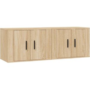 VidaXL TV-wandmeubels 2 st 57x34,5x40 cm Sonoma eikenkleurig