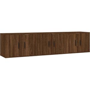 vidaXL Tv-wandmeubels 3 st 57x34,5x40 cm bruin eikenkleur