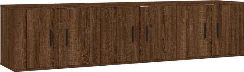 Jinlefu - TV-Wandschränke 3 Stk. Braun Eichen-Optik 57x34,5x40 cm vidaXL