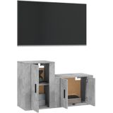 vidaXL-2-delige-Tv-meubelset-bewerkt-hout-betongrijs