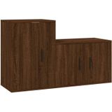 Vidaxl - 2-tlg. TV-Schrank-Set Braun Eichen-Optik Holzwerkstoff