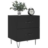vidaXL Nachtkastjes 2 st 40x35x47,5 cm bewerkt hout zwart