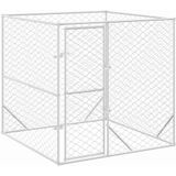 vidaXL - Hondenkennel - voor - buiten - 2x2x2 - m - gegalvaniseerd - staal - zilver