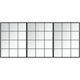 vidaXL - Wandspiegels - 3 - st - 80x60 - cm - metaal - zwart