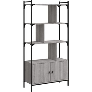 vidaXL-Boekenkast-met-deuren-76,5x30x154,5-cm-hout-grijs-sonoma-eiken