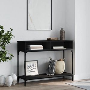 vidaXL Wandtafel - Zwart - Bewerkt Hout - 100x30,5x75 cm