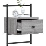 vidaXL Nachtkastjes 2 st wandgemonteerd 35x30x51 cm hout grijs sonoma