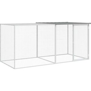 VidaXL-Kippenhok-met-dak-203x98x90-cm-gegalvaniseerd-staal-lichtgrijs