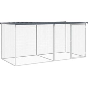 VidaXL-Kippenhok-met-dak-203x98x90-cm-gegalvaniseerd-staal-antraciet