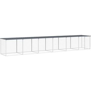 VidaXL-Kippenhok-met-dak-603x98x90-cm-gegalvaniseerd-staal-antraciet