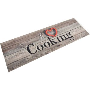 vidaXL-Keukenmat-wasbaar-cooking-print-60x180-cm-fluweel-grijs