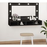 vidaXL - Spiegelkast - met - LED-verlichting - 90x31,5x62 - cm - zwart