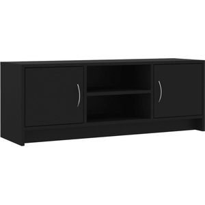 vidaXL Tv-meubel 102x30x37,5 cm bewerkt hout zwart, tv-standaard, tv-eenheid, tv-kast, televisiemeubel, mediakast, tv-kastje, televisiekast, lage kast