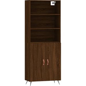 VidaXL Hoge Kast 69,5x34x180 cm Bewerkt Hout Bruineiken